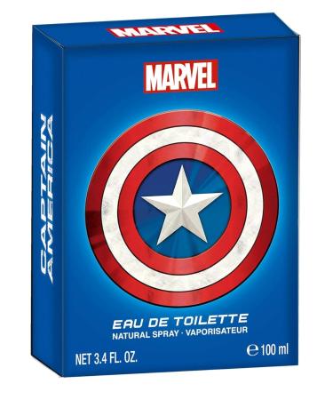 Marvel Captain America Fragrance for Men 3.4oz 100ml Eau de Toilette EDT Cologne Spray Made in Spain By Air Val International Captain America for Men EDT by Air Val International 3.4 Fl Oz (Pack of 1) - Buy Online on SooperMarket.com