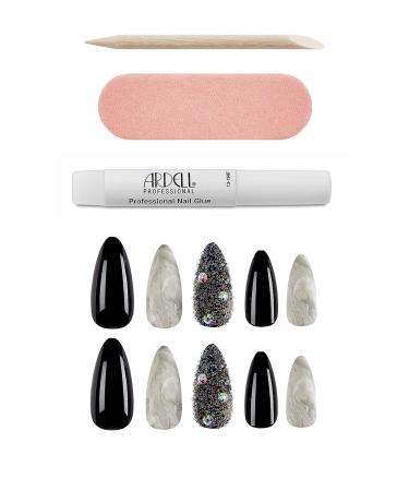 Ardell Nail Addict Premium Marble & Diamonds Artificial Nail Set - Buy Online on SooperMarket.com