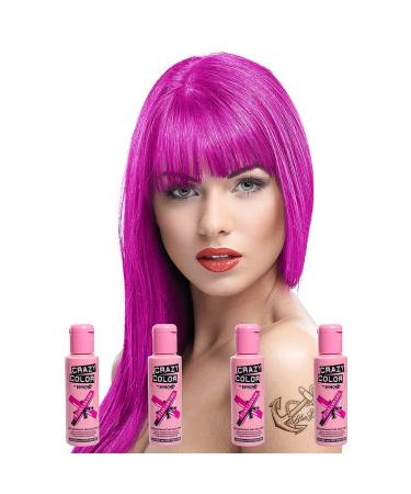 Renbow Crazy Color Semi Permanent Hair Color Cream Pinkissimo No.42 100ml x 4 Bottles. by Renbow
