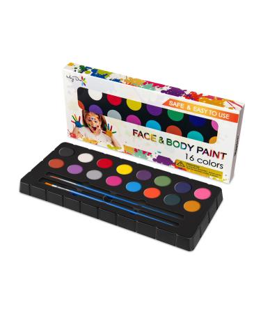 Maydear Oil Based Face Painting Kit for Kids Adults, Face and Body Paint Kit 16 Colors Non-Toxic Paints Safe for Sensitive Skin, Professional Face Paint Palette