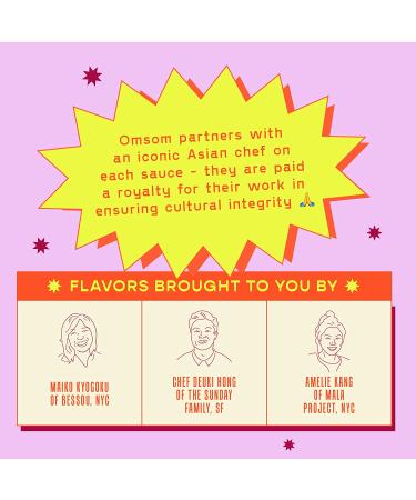 Omsom East Asian Sauce Sampler: Japanese Yuzu Miso, Korean Spicy Bulgogi, Chinese Spicy Mala (6 Packets) - Buy Online on SooperMarket.com