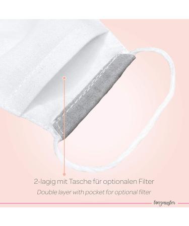 Dance Pattern Washable Cotton Mask for Kids & Adults - 2-Layer Filter Bag Nose Bracket - Oeko-Tex Standard 100 - Gray & White (M 1 Pack) - Buy Online on SooperMarket.com