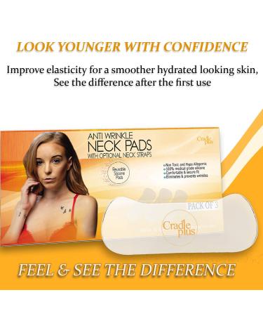 Silicone Neck Wrinkle Pads with Strap - Pack of 3 | Reusable Anti-Aging Masks for Neck Lines Treatment - Buy Online on SooperMarket.com
