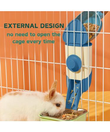3-in-1 Rabbit Hay Feeder Set with Food Bowl and Hanging Funnel - Blue | Cage Hay Rack for Bunny, Guinea Pig, Chinchilla - Buy Online on SooperMarket.com