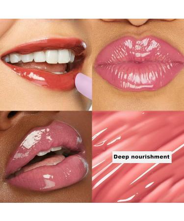 3 Pcs Plumping Lip Gloss Set - Glass Shine Moisturizing Lipstick Hydrating Tinted Balm for Non-Sticky High Shine Color (Colors 04 05 08 - Buy Online on SooperMarket.com