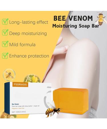 Bee Venom Soap Bee Venom Moisturing Soap Bars - Natural Soap Bar with Shea Butter & Argan Oil Bee Venom Psoriasis Soap Organic Soap - Body Soap Bars Shower Soap - Deep Cleanse Bar Soap for Skin - Buy Online on SooperMarket.com