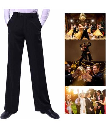 Zymozym Men's Black Draped Latin Ballroom Dance Pants Professional Competition & Training (30) - Buy Online on SooperMarket.com