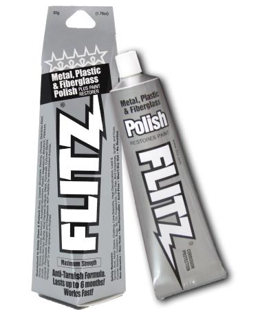 Flitz Multi-Purpose Polish and Cleaner Paste for Metal, Plastic, Fiberglass, Aluminum, Jewelry, Sterling Silver: Great for Headlight Restoration + Rust Remover, Made in the USA Paste Single