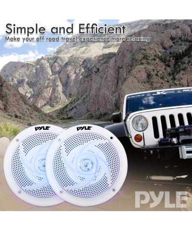 Pyle 240W 6.5 Low-Profile Waterproof Marine Speakers - 1 Pair Slim Style Outdoor Audio System w/ Illuminating LED Lights - Buy Online on SooperMarket.com