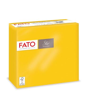 FATO-disposable paper napkins softness and gentleness pack with 40 napkins size 38x38 folded in 4 2-layer color yellow 100% pure cellulose paper FSC certified