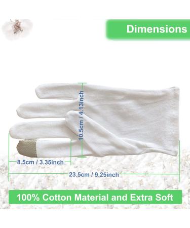 10 Pairs Moisturizing Touch Screen Gloves | Overnight Bedtime White Cotton | Premium Cloth Quality for Eczema, Dry Skin | Spa Therapy for Sensitive Irritated Skin | One Size Fits Most - Buy Online on SooperMarket.com