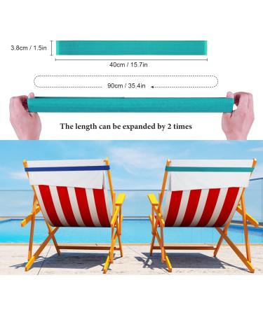 4 Pack Silicone Towel Bands for Beach, Pool, and Cruise Chairs - Blue/Turquoise - Buy Online on SooperMarket.com