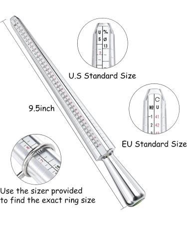 NuLink Aluminum Ring Sizer Measuring Tool - Dual Measurement Size Metal Rings Mandrel Kit for Women and Men - Adjustable Ring Size Adjuster Tool - Buy Online on SooperMarket.com