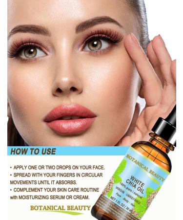 Botanical Beauty White Chia Seed Oil | 100% Pure Natural Virgin Cold-Pressed | 0.5 Fl oz for Face Skin Hair & Nails | Rich in Vitamin E - Buy Online on SooperMarket.com