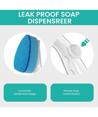 Non-Scratch Dishwand Refill with Handle - 6 Heavy Duty Refills & Replacement Sponge Heads Set - Soap Control Scrubbers for Dishwashing - Blue - Buy Online on SooperMarket.com