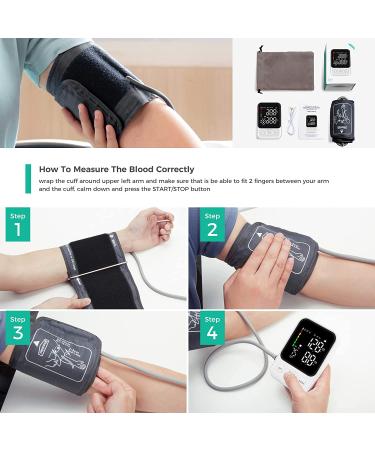 Automatic Upper Arm Blood Pressure Monitor with Adjustable Cuff, Backlit Display, 2 Users Memory - Includes Charging Cord | 240 Sets Memory - Buy Online on SooperMarket.com