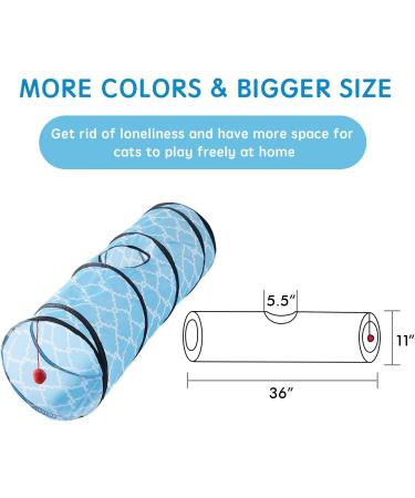 WH Cat Tunnels for Indoor Cats - Collapsible Tube Toy & Interactive Play Tent in Blue - Buy Online on SooperMarket.com