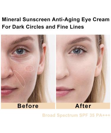 Buy Mineral Sunscreen Eye Cream - Hydrating 3-in-1 Anti-Aging SPF 35 Blue Light Filter for Dark Circles & Puffiness - 15ml (#02 Medium) - International Shipping Available - Buy Online on SooperMarket.com