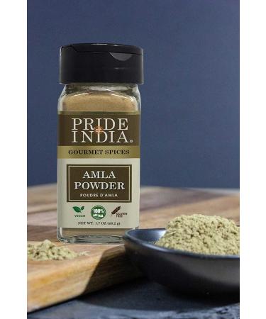 Pride of India Amla Powder 8 oz. Medium Dual Sifter Jar - Antioxidant Rich Gourmet Spice, Tangy & Savory - Pure Indian Gooseberry Ground, GMO/Gluten Free - Buy Online on SooperMarket.com