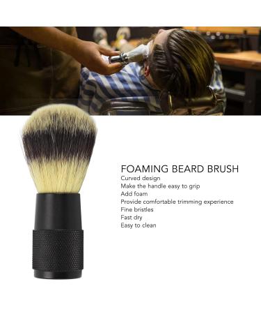 Jauarta Foaming Beard Brush - Black Alloy Handle Soft Synthetic Bristles for Men | International Shipping Available - Buy Online on SooperMarket.com