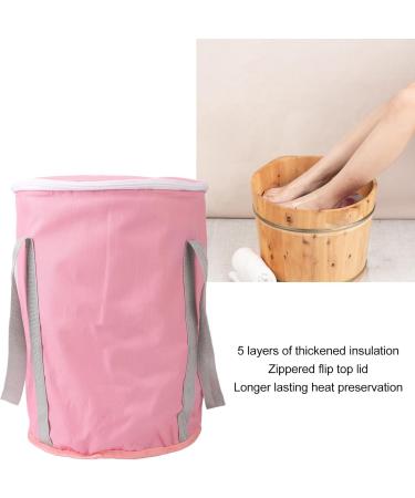 Collapsible Foot Soaking Bath Bag with 5 Layers Thickened Insulation Portable Travel Foot Bath Waterproof Material Sturdy Carrying Handle for Camping Fishing Picnic (Pink) - Buy Online on SooperMarket.com