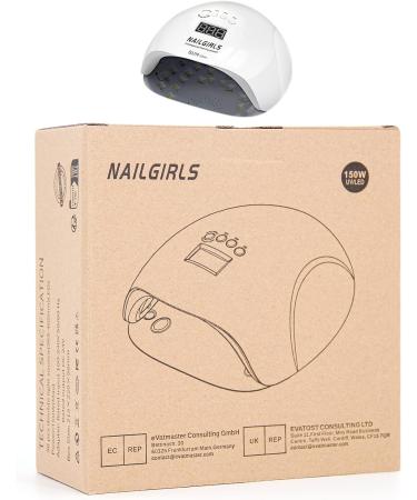 NAILGIRLS 150W UV LED Nail Lamp for Home Salon - Gel Polish Dryer with Timer Presets and Auto Sensor - White - Buy Online on SooperMarket.com