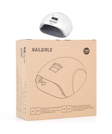 NailGirls 150W LED UV Nail Lamp - Fast Drying Nail Dryer with Auto Sensor & LCD Display | Removable Magnetic Plate for Gel Nails - Perfect for Finger & Toenail Studios - Buy Online on SooperMarket.com