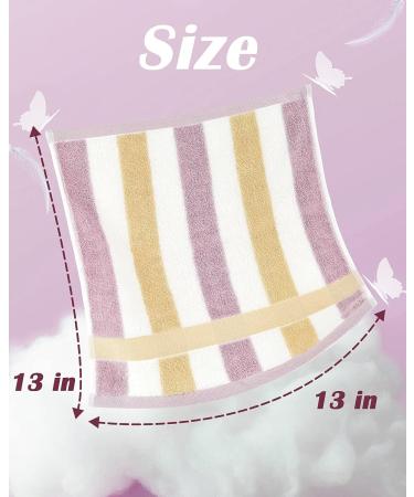 Striped Cotton Washcloths Set - 12 Pack, 13x13 Inches - Face & Body Towels in 3 Colors - Buy Online on SooperMarket.com