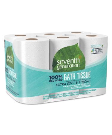 Seventh Generation 13733PK 100% Recycled Bathroom Tissue 2-Ply White 300 Sheets/Roll 12/Pack