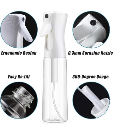 2 Pack Clear Hair Spray Bottles - Fine Mist Continuous Spray for Hairstyling, Cleaning, Plants, and Skin Care - 5.4oz and 10oz - Buy Online on SooperMarket.com
