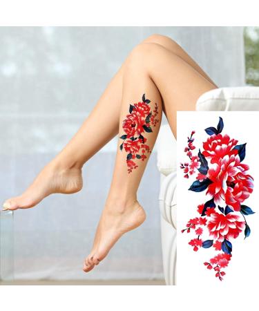 PHOGARY 24pc Women Temporary Tattoos - Large Flowers, Bright Colors, Waterproof Body Art Stickers - Buy Online on SooperMarket.com