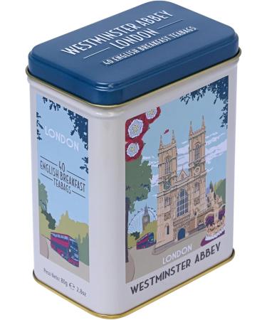 New English Teas Westminster Abbey London Souvenir Tea Caddy with 40 English Breakfast Teabags - Buy Online on SooperMarket.com