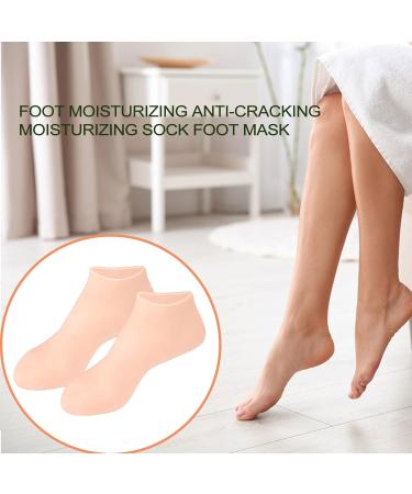 Silicone Moisturizing Socks for Cracked Feet | Slip-Resistant Elastic Foot Care | 2 Pairs Winter Spa Gel Socks for Women - Buy Online on SooperMarket.com
