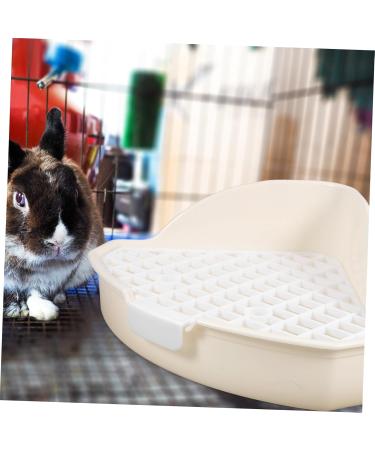 GANAZONO Rabbit Triangle Toilet Pet Litter Basin Pet Cage Guinea Pig Enclosure Pet Potty Abs White 25.00X19.00X10.00CM White - Buy Online on SooperMarket.com
