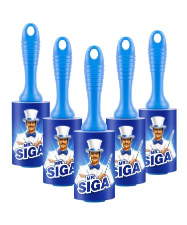 MR.SIGA Lint Roller,Extra Sticky Lint Roller Pet Hair Remover with Easy Tear Sheets, 5-Pack, 450 Sheets in Total