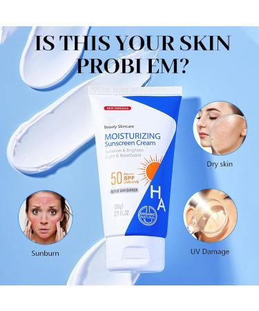 Hyaluronic Acid Body Sunscreen SPF 50 | Hydrating Water-Resistant Lotion for Face & Body | Moisturizing Sunscreen Moisturizer - Buy Online on SooperMarket.com