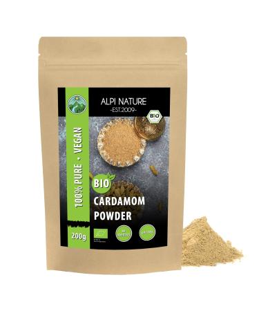 Ground organic cardamom (200g 7oz) organically grown cardamom powder gluten-free lactose-free laboratory-tested of course without additives vegan cardamom powder 200 GR