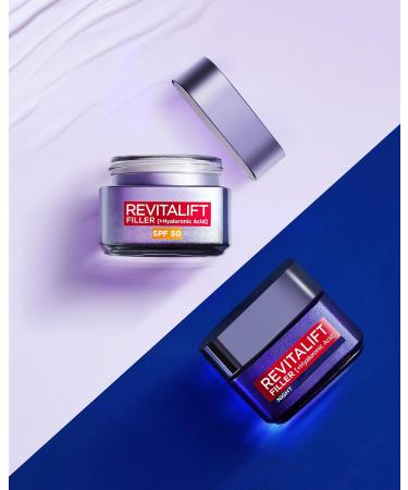 L'Or al Paris Hyaluron Daily Cream SPF 50 - Anti-Aging Facial Care with Hyaluronic Acid | Revitalift Filler (50 ml) - Moisturizing & Anti-Wrinkle Effect - Buy Online on SooperMarket.com