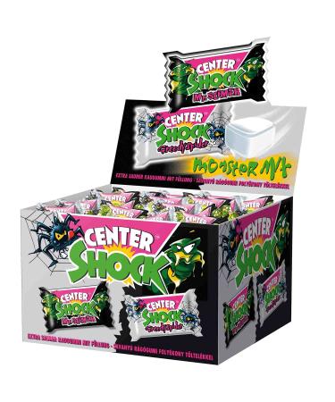 Center Shock Monster Mix Box of 100 Filled Chewing Gums Extra Sour - imported by DFB Orange