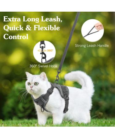 VavoPaw Cat Harness and Leash Set for Walking Adjustable Kitten Vest Harness with Reflective Strip Breathable Mesh Escape Proof Soft Pet Safety Vest for Cats Kittens Puppies S Grey Small Gray - Buy Online on SooperMarket.com