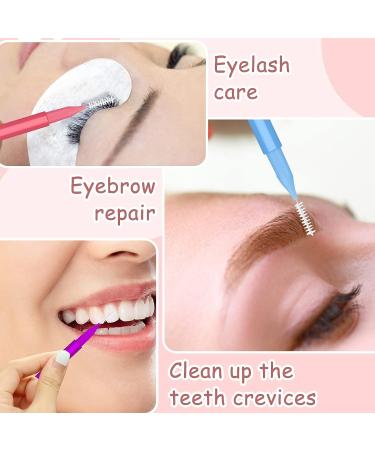 100Pcs Micro Eyebrow & Eyelash Comb Brush with Cap - Multifunctional Brow Lamination Spoolies for Eyebrows - Portable Brow Brushes for Extensions (5 Colors) - Buy Online on SooperMarket.com