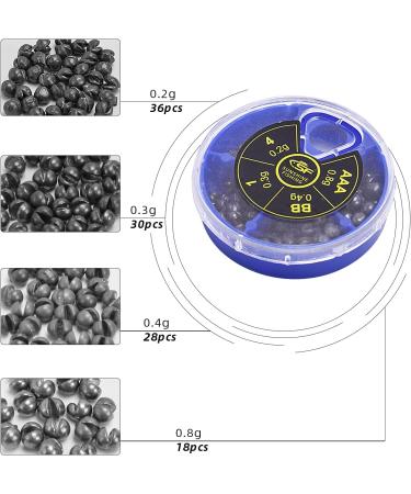 SF Micro Split Shot Lead Combo - 112Pcs/4 Sizes/1 Box - Fly & Ice Fishing Pure Lead Sinkers Weights - Fishing Tackle - Buy Online on SooperMarket.com