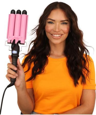 Trademark Beauty Babe Waves 3 Barrel Curling Iron Hair Waver 1 Inch Quick Heat Adjustable Temperature Hair Curler Perfect Beach Waver Hair Styling Tools 25mm Standard Ceramic Wand Pink 3 Barrel (1 Inch) - Buy Online on SooperMarket.com