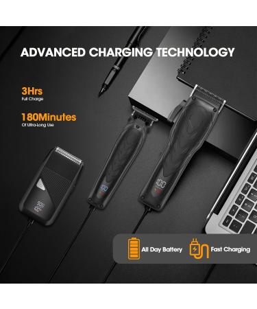 Suttik Professional Hair Clippers for Men - 3 in 1 Cordless Hair Cutting Kit with LED Display Electric Razor & Trimmers Set - Perfect Gift for Men - Buy Online on SooperMarket.com