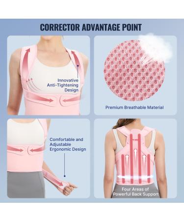Back Brace and Posture Corrector for Women and Men Back Straightener Posture Corrector Scoliosis and Hunchback Correction Back Pain Spine Corrector Support Adjustable Posture Trainer Small Pink (Small:Waist 26-34'') - Buy Online on SooperMarket.com