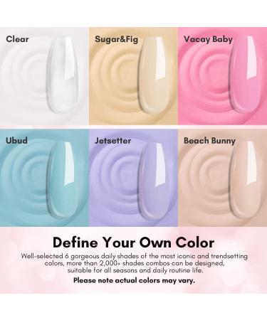 Makartt Dip Powder Nail Kit - 6 Candy Colors Starter Kit for DIY Salon Manicure - 2 in 1 Pink Clear Acrylic Dip Powder Set - No Need for Nail Lamp - Nails Extension Art - Buy Online on SooperMarket.com