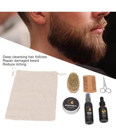 Kosdfoge 7-Piece Partial Beard Care Set for Men | Shampoo Oil Balm Brush & More | Perfect Christmas Gifts for Fathers - Buy Online on SooperMarket.com