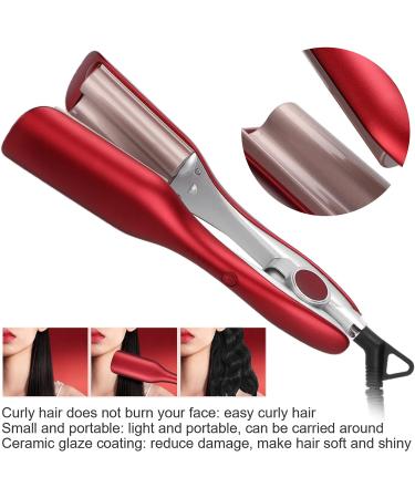 Hair Crimper Hair Crimpers Hair Wavers for Women 5 Modes Adjustable Hair Crimpers Lightweight Portable Red Hair Curling Iron Wand for Women Long Hair Curling - Buy Online on SooperMarket.com