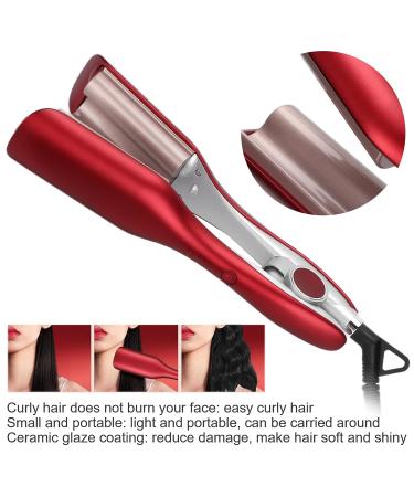 U-Shaped Curling Iron | Portable Hair Curler with 5 Adjustable Modes | Safety PTC Heating - Red - Buy Online on SooperMarket.com