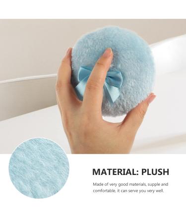 Buy Beavorty Large Fluffy Powder Puff Set - 3 Round Loose Powders with Ribbon Bow Handle | Sky Blue - Perfect for Face & Body - Buy Online on SooperMarket.com